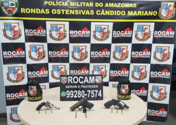 Homem é flagrado pela Polícia Militar com três armas e munições