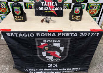 Força Tática detém homem, apreende arma de fogo e recupera motocicleta roubada no bairro Santa Etelvina