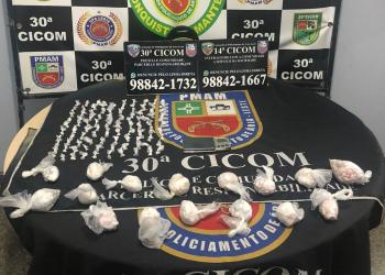 No bairro Jorge Teixeira, PMAM apreende mais de 800 papelotes de entorpecentes e detém um indivíduo