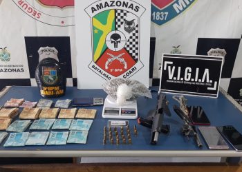 PMAM prende trio com armas, munições e drogas, em Coari