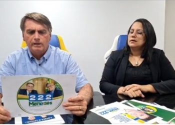 Bolsonaro entra na campanha de coronel Menezes e pede votar no seu candidato, senador do Amazonas