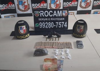PMAM detém homem por porte ilegal de arma de fogo e tráfico de entorpecentes