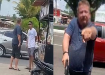 Vídeo: Suposto policial saca arma e ameaça jovem durante discussão no trânsito