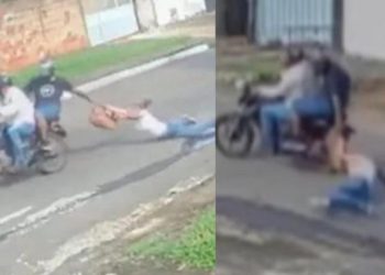 Mulher é arrastada por moto ao segurar bolsa durante Assalto