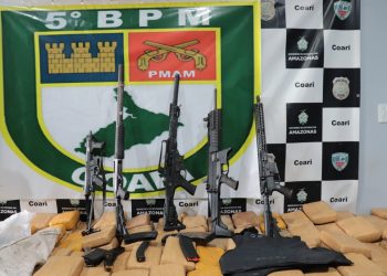 Em Coari, PMAM apreende cinco armas de grosso calibre, munições e drogas