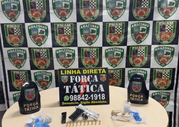 Em Manaus, PMAM prende homem e apreende entorpecentes e armas de fogo