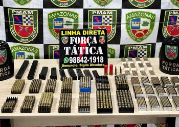 Polícia Militar do Amazonas apreende mais de 2 mil munições em mochila, na zona norte