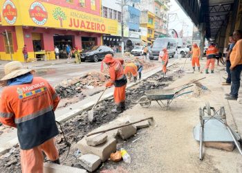 Prefeitura de Manaus intensifica obras do programa ‘Mutirão no Bairro’ no Centro