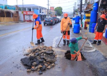 Prefeitura de Manaus revitaliza rede de drenagem profunda no bairro Santo Antônio