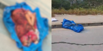 VÍDEO: corpo esquartejado e envolvido em lona azul é encontrado em Manaus